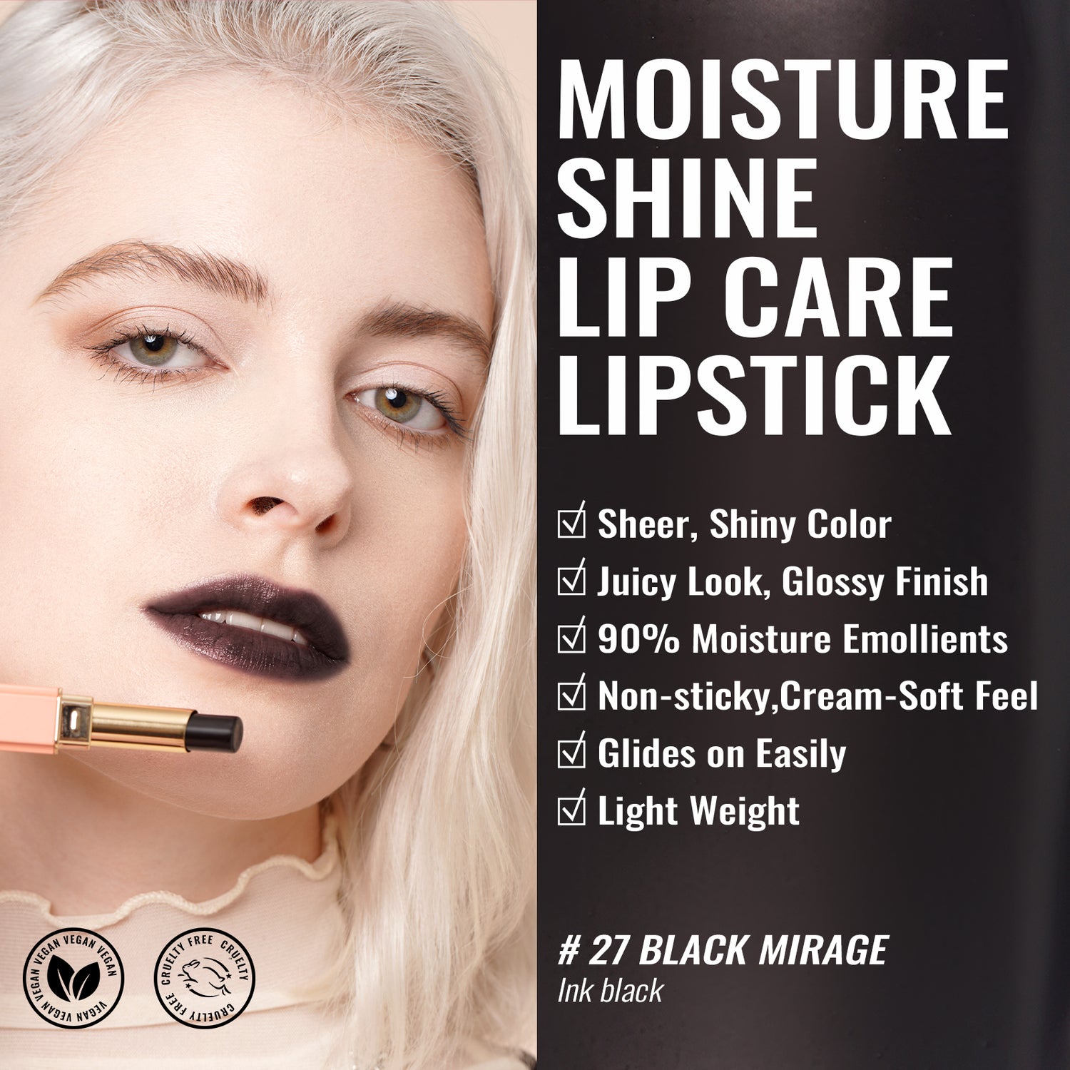 Moisture Shine Lipstick | G27 Black Mirage