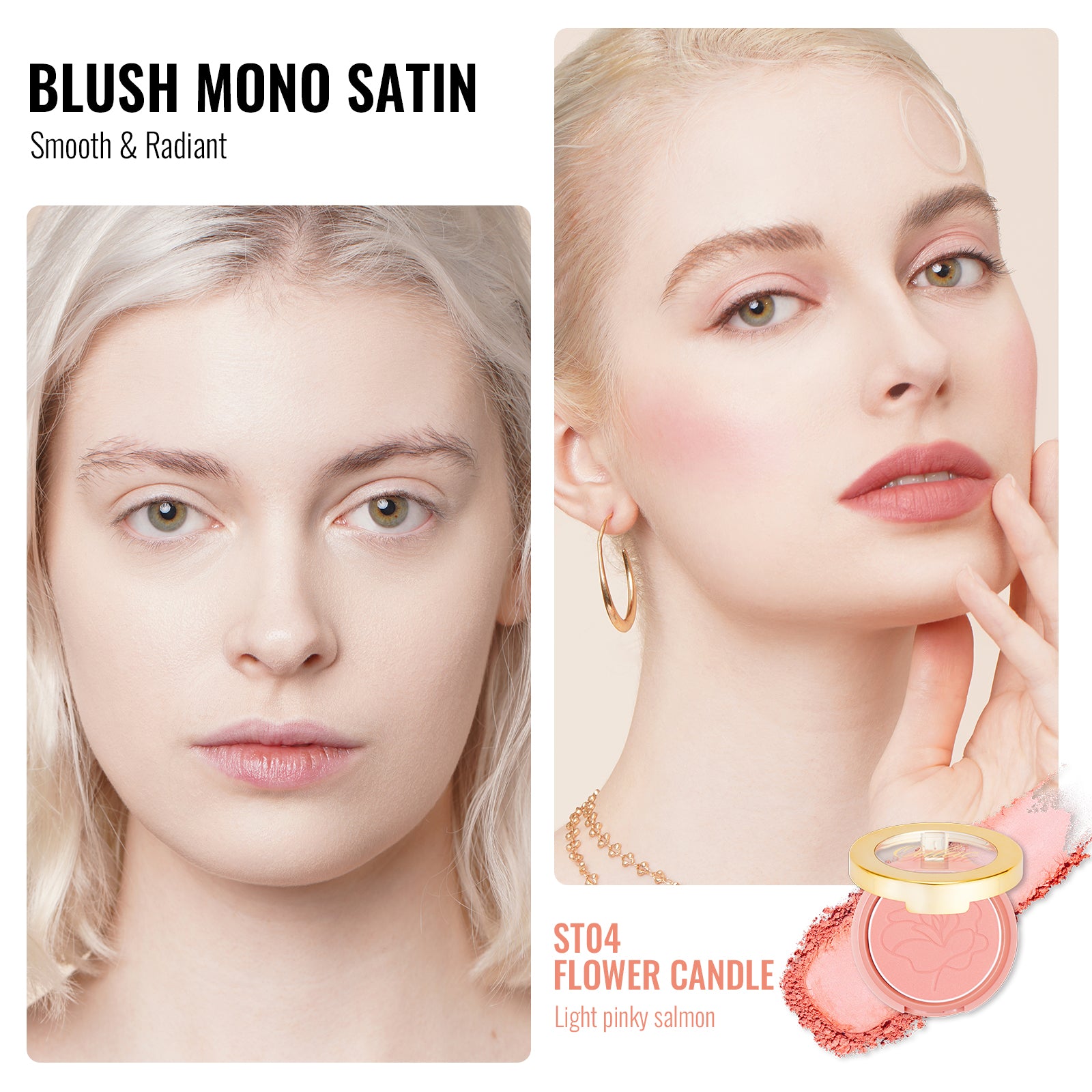 Blush Mono Satin | ST04 Flower Candle